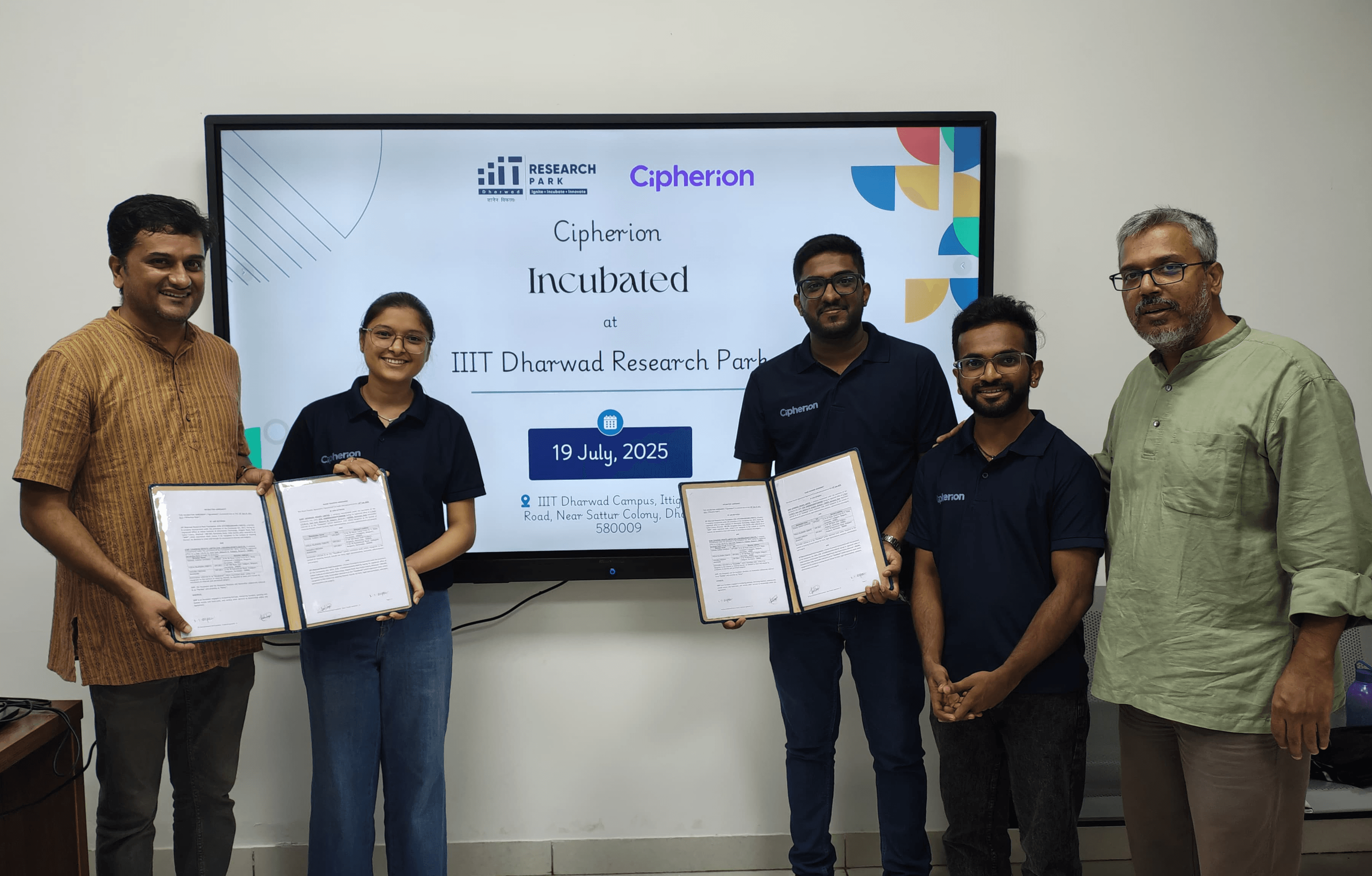 Cipherion incubation at IIIT Dharwad Research Park